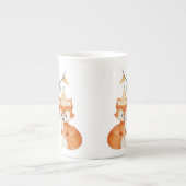 Niedlich Fox Woodland Party Hutpink Porzellantasse (Vorderseite)