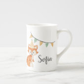 Niedlich Fox Woodland Party Hutpink Porzellantasse (Rechts)