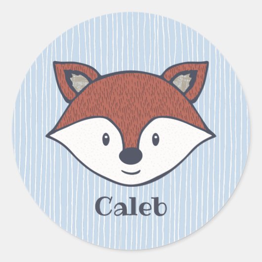 Niedlich Fox Woodland Thema Personalisiert Sticker (Vorderseite)