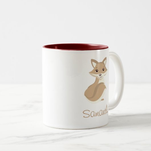 Niedlich Fox Zweifarbige Tasse (VorderseiteRechts)