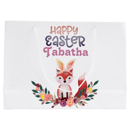 Niedlich Foxy Oster Bunny Große Geschenktüte (Rückseite)