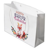Niedlich Foxy Oster Bunny Große Geschenktüte (Rückseite Schrägansicht)