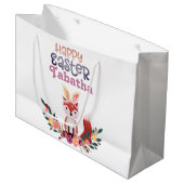 Niedlich Foxy Oster Bunny Große Geschenktüte (Vorderseite Schrägansicht)