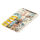 Niedlich France Café Scene Sketch Magnet (Linke Seite)