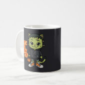 Niedlich Frankenstein Cat Monster - Kawaii Spooky Kaffeetasse (Vorderseite Links)