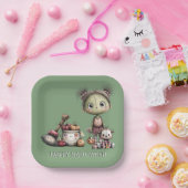 Niedlich Frankenstein Girl Kids Halloween Pappteller (Party)