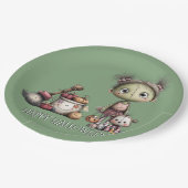 Niedlich Frankenstein Girl Kids Halloween Pappteller (Schrägansicht)