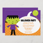 Niedlich Frankenstein Halloween Costume Party Einl Einladung (Vorne/Hinten)