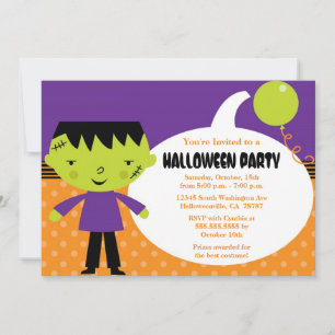 Niedlich Frankenstein Halloween Costume Party Einl Einladung