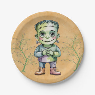 Niedlich Frankenstein Halloween Geburtstagskind Pa Pappteller