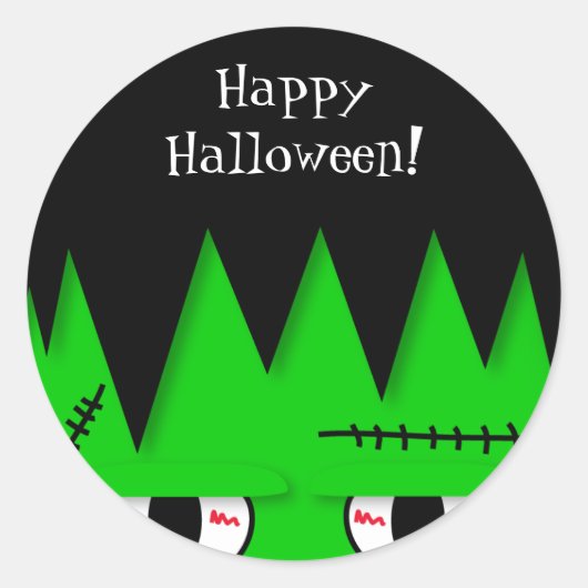 Niedlich Frankenstein Halloween Stickers (Vorderseite)