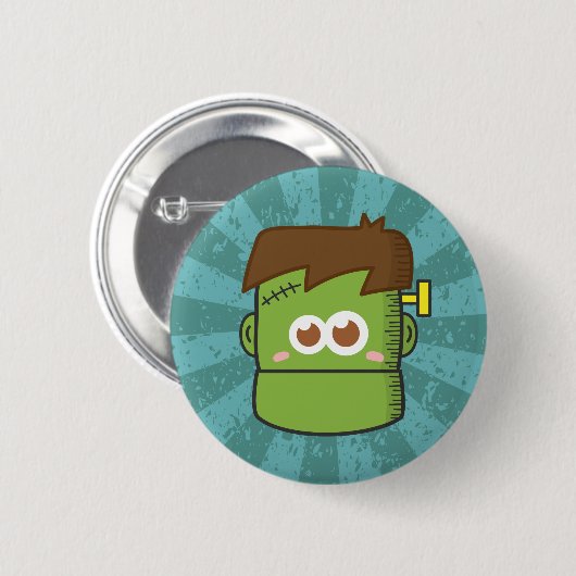 Niedlich Frankenstein Monster Halloween Button (Vorne & Hinten)