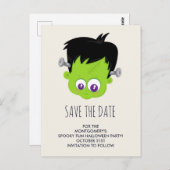 Niedlich Frankenstein Monster Halloween Save the D Postkarte (Vorne/Hinten)