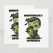 Niedlich Frankenstein Monster mit Plushie Begleitkarte (Vorne/Hinten)