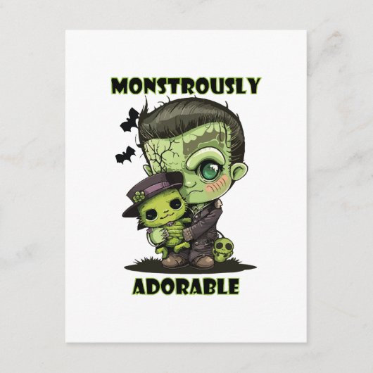Niedlich Frankenstein Monster mit Plushie Begleitkarte (Vorderseite)