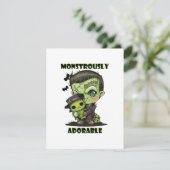 Niedlich Frankenstein Monster mit Plushie Begleitkarte (Stehend Vorderseite)