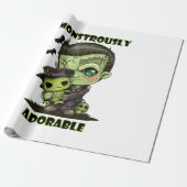 Niedlich Frankenstein Monster mit Plushie Geschenkpapier (Ungerollt)
