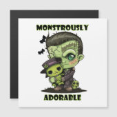 Niedlich Frankenstein Monster mit Plushie Magnetkarte (Vorne/Hinten)