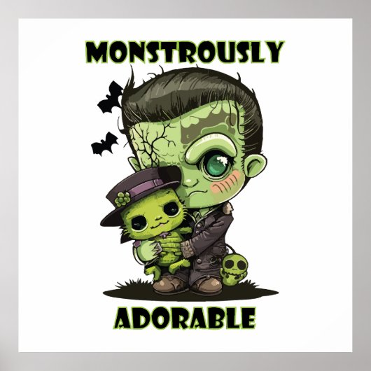 Niedlich Frankenstein Monster mit Plushie Poster (Vorne)