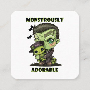 Niedlich Frankenstein Monster mit Plushie Quadratische Visitenkarte