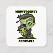 Niedlich Frankenstein Monster mit Plushie Quadratische Visitenkarte (Rückseite)