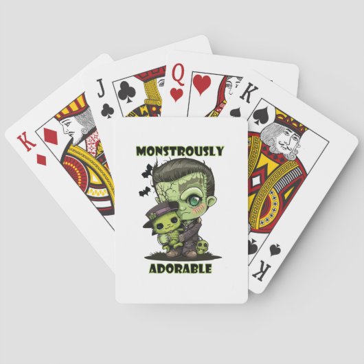 Niedlich Frankenstein Monster mit Plushie Spielkarten (Rückseite)