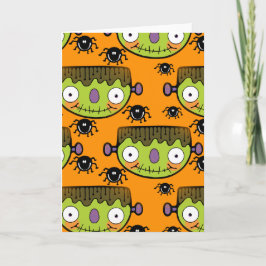 Niedlich Frankenstein, Spider Halloween Karte