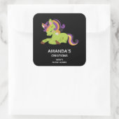 Niedlich Frankenstein Unicorn Business Quadratischer Aufkleber (Tasche)