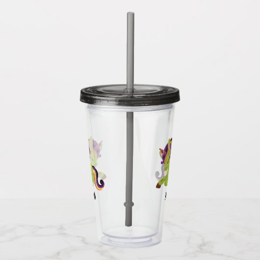 Niedlich Frankenstein Unicorn Halloween Acryltrinkbecher (Rechts)