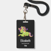 Niedlich Frankenstein Unicorn Halloween Ausweis (Vorderseite mit Lanyard)