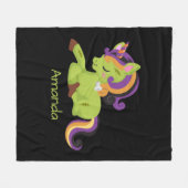 Niedlich Frankenstein Unicorn Halloween Fleecedecke (Vorderseite (Horizontal))