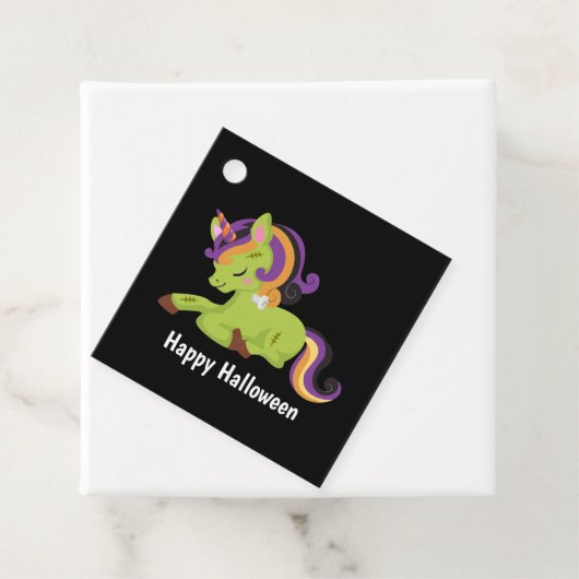 Niedlich Frankenstein Unicorn Halloween Geschenkanhänger (Beispiel)