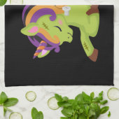 Niedlich Frankenstein Unicorn Halloween Geschirrtuch (Gefaltet)