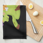 Niedlich Frankenstein Unicorn Halloween Geschirrtuch (Viertel Falte)