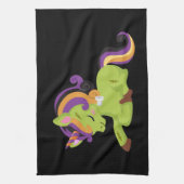 Niedlich Frankenstein Unicorn Halloween Geschirrtuch (Vertikal)