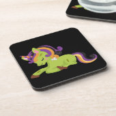 Niedlich Frankenstein Unicorn Halloween Getränkeuntersetzer (Linke Seite)