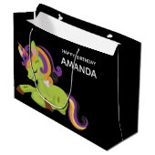 Niedlich Frankenstein Unicorn Halloween Große Geschenktüte (Vorderseite Schrägansicht)