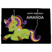 Niedlich Frankenstein Unicorn Halloween Große Geschenktüte (Rückseite)