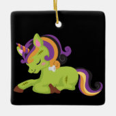Niedlich Frankenstein Unicorn Halloween Keramikornament (Vorderseite)