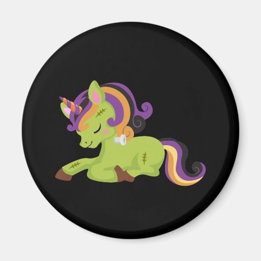 Niedlich Frankenstein Unicorn Halloween Magnet (Vorne)