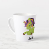 Niedlich Frankenstein Unicorn Halloween Milchtasse (Linke Ecke)