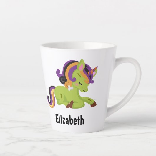 Niedlich Frankenstein Unicorn Halloween Milchtasse (Rechts)