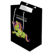 Niedlich Frankenstein Unicorn Halloween Mittlere Geschenktüte (Vorderseite Schrägansicht)