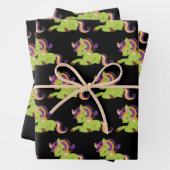 Niedlich Frankenstein Unicorn Halloween-Muster Geschenkpapier Set (Beispiel)