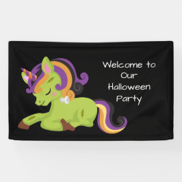Niedlich Frankenstein Unicorn Halloween-Party Banner