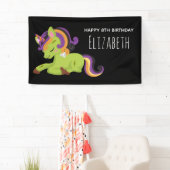 Niedlich Frankenstein Unicorn Halloween-Party Banner (Insitu)