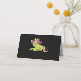 Niedlich Frankenstein Unicorn Halloween Platzkarte