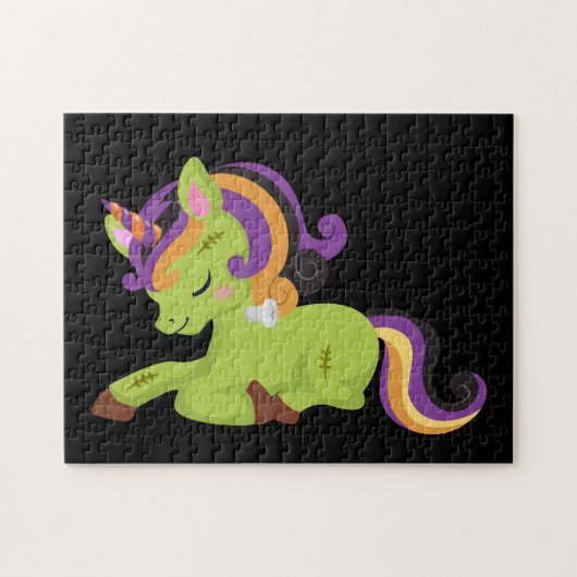 Niedlich Frankenstein Unicorn Halloween Puzzle (Horizontal)