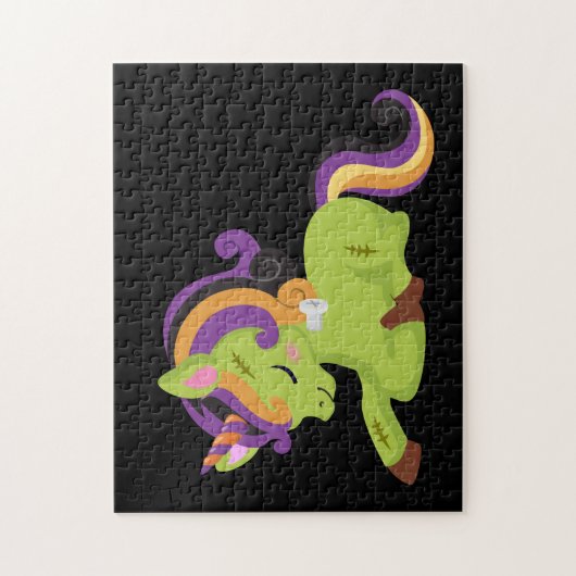 Niedlich Frankenstein Unicorn Halloween Puzzle (Vertikal)