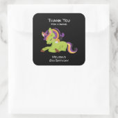 Niedlich Frankenstein Unicorn Halloween Quadratischer Aufkleber (Tasche)